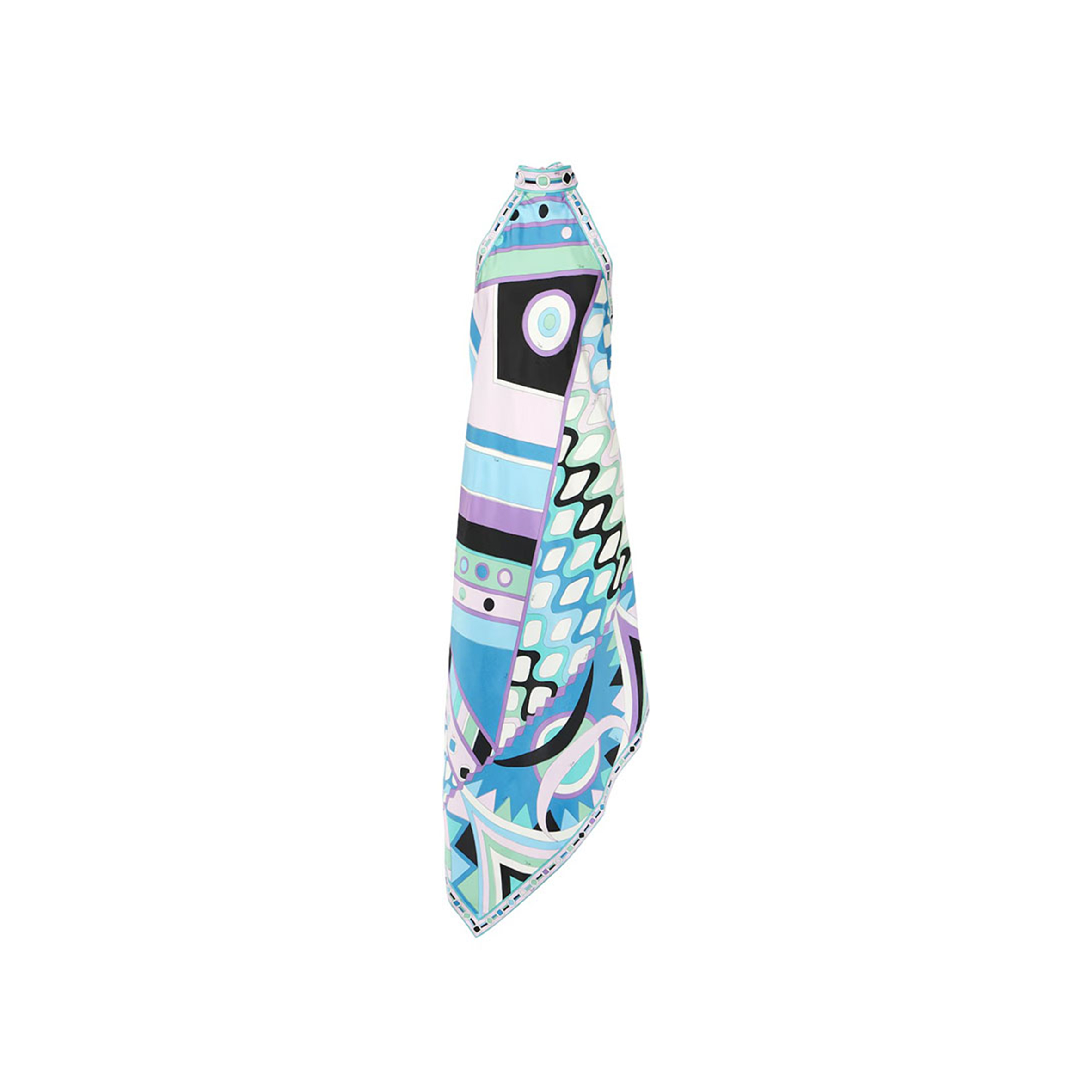 PUCCI VIVARA HALTERNECK SILK MIDI DRESS 